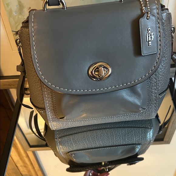 Coach Gray Leather Satchel converts into a backpack - Picture 3 of 13
